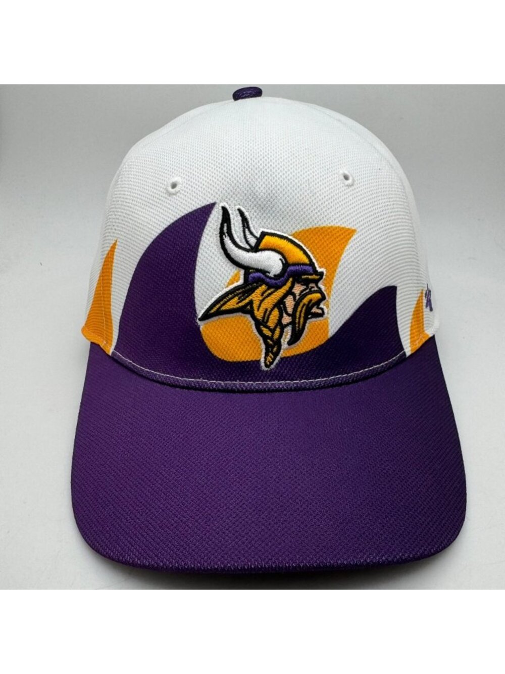 Minnesota Vikings Shark Tooth Hat Cap NFL '47 Wave Solo White Stretch One Size